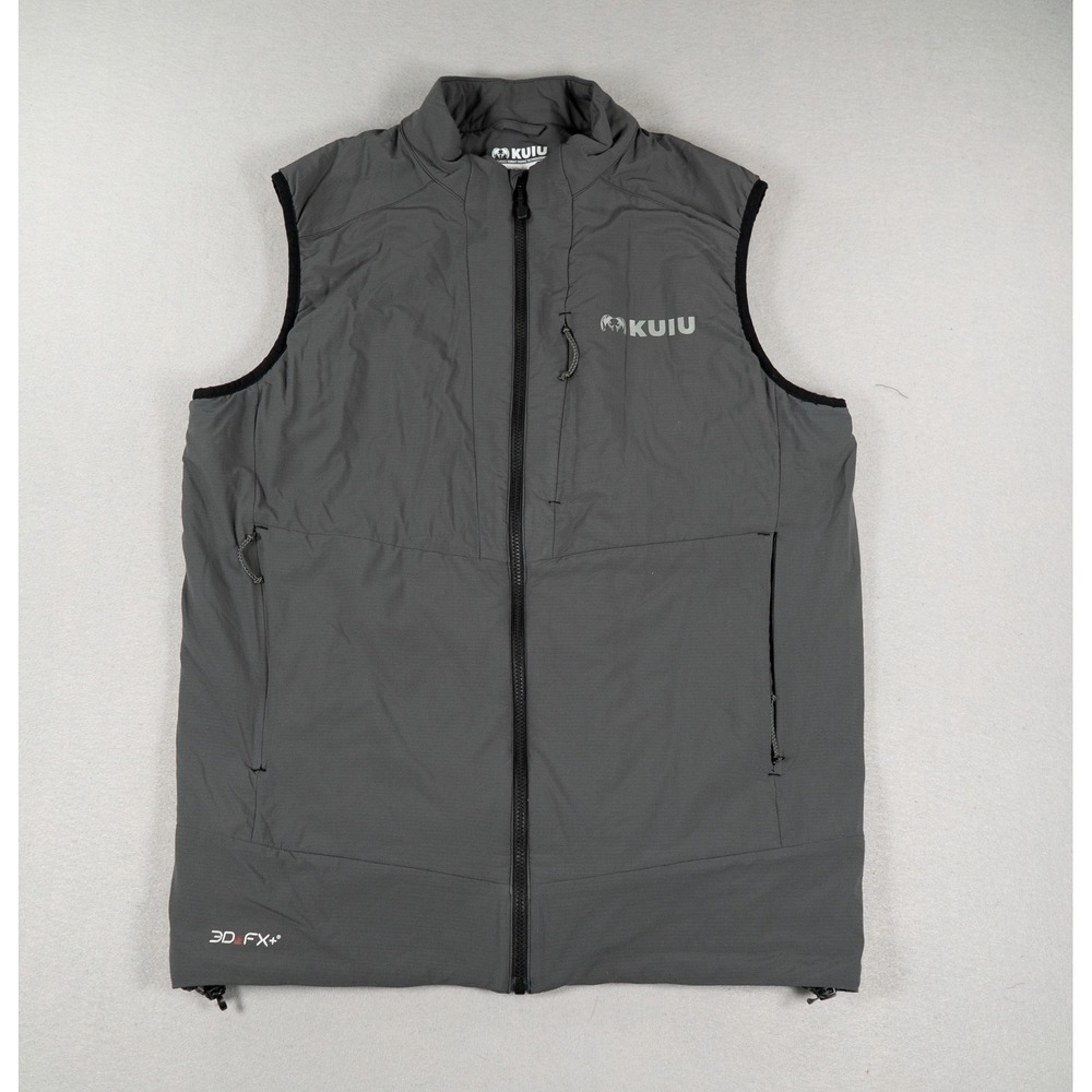 Kuiu Mens Kenai Insulated Vest Toray 3dFX+ Stunner Stretch Gray Large Hunting